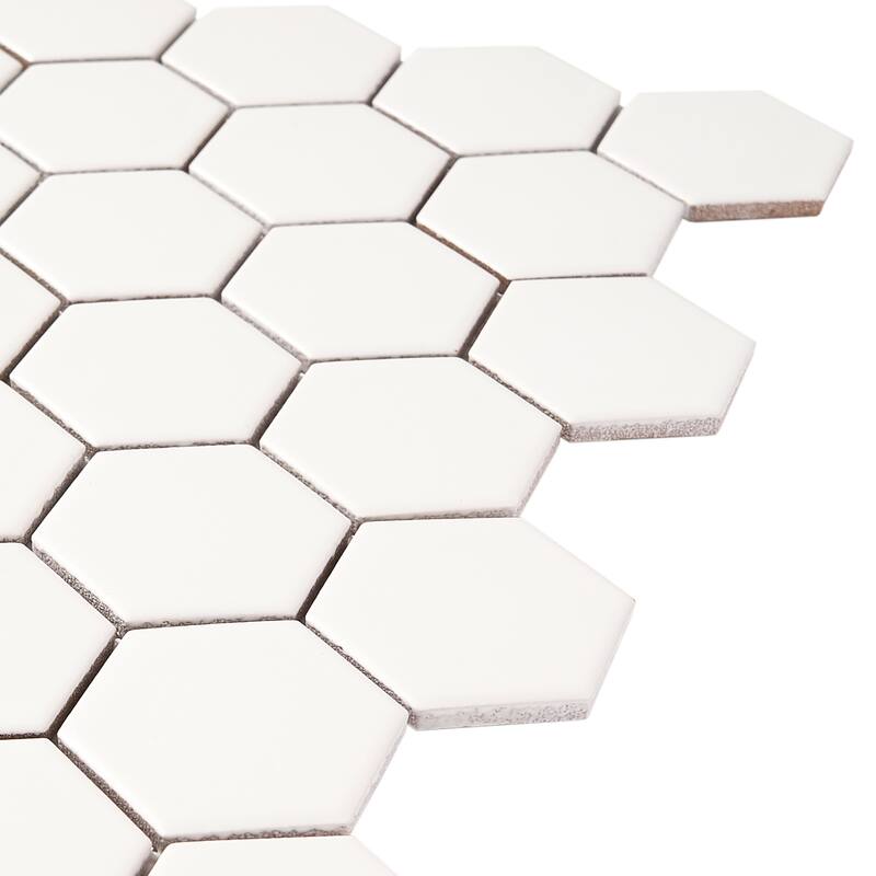 2" x 2" Hexagon Honeycomb Glossy Porceain Mosaic Tile