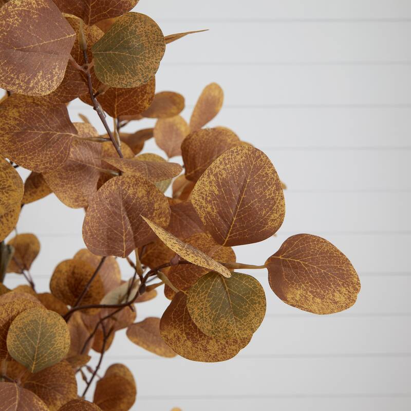 7' Artificial Autumn Fall Eucalyptus Tree