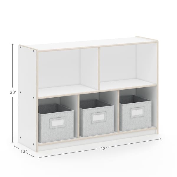 dimension image slide 0 of 3, Guidecraft EdQ Essentials Two Shelf 5 Compartment Storage 30''
