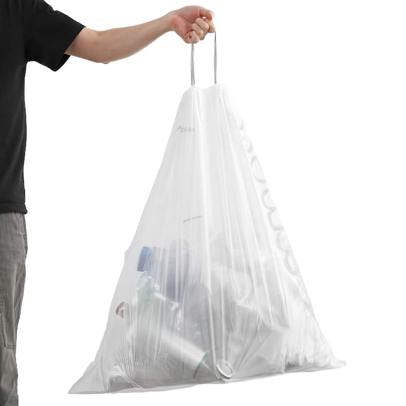 happimess 30-Gallon (114L) Drawstring Unscented Trash Can Liner, (100-Count, 4-Rolls of 25 Liners)