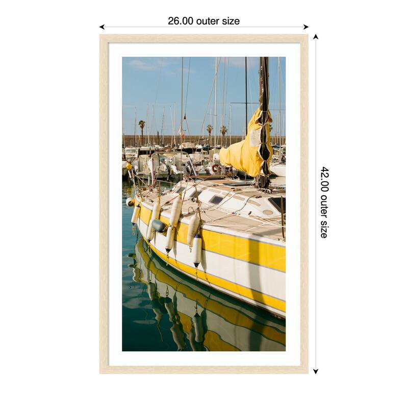 Menton France No. 13 on Film by Bethany Young Wood Framed Wall Art Print - Natural - 26 x 42 in