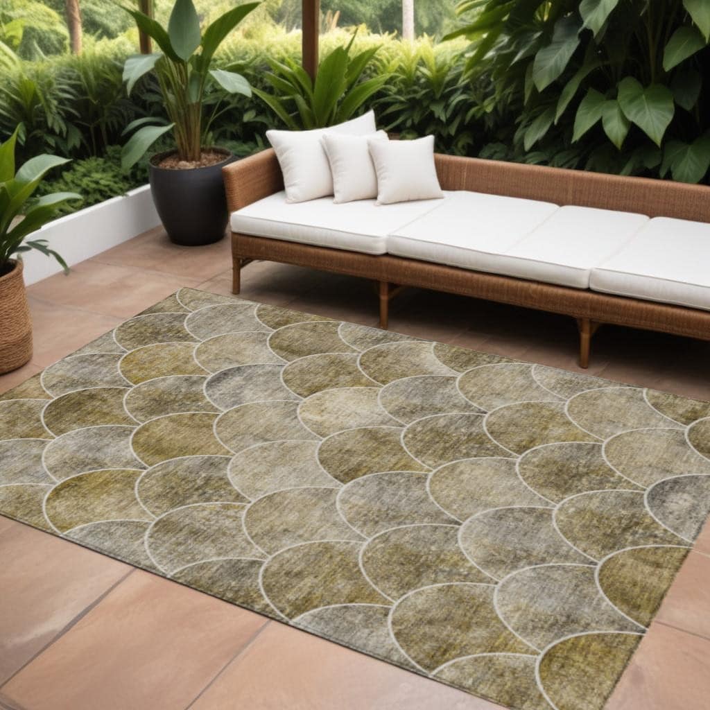 HomeRoots Abstract Transitional Rectangle Outdoor Rug