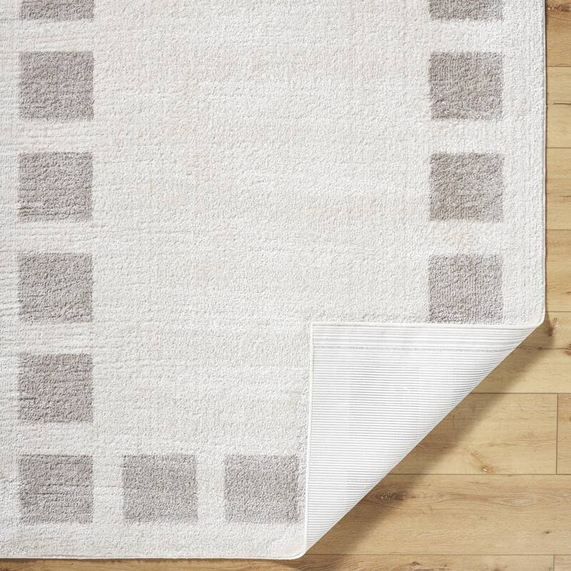 Livabliss Scandinavian Fossay Shag Checkered Washable Area Rug
