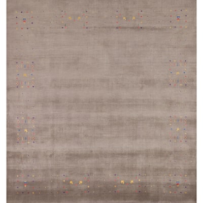 Tribal Gabbeh Oriental Square Area Rug Handmade Wool Carpet - 7'10" x 7'9"