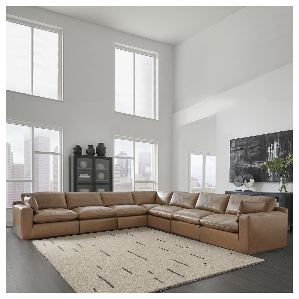 Signature Design by Ashley Emilia Medium Brown 7-Piece Sectional - 170"W x 170"D x 36"H
