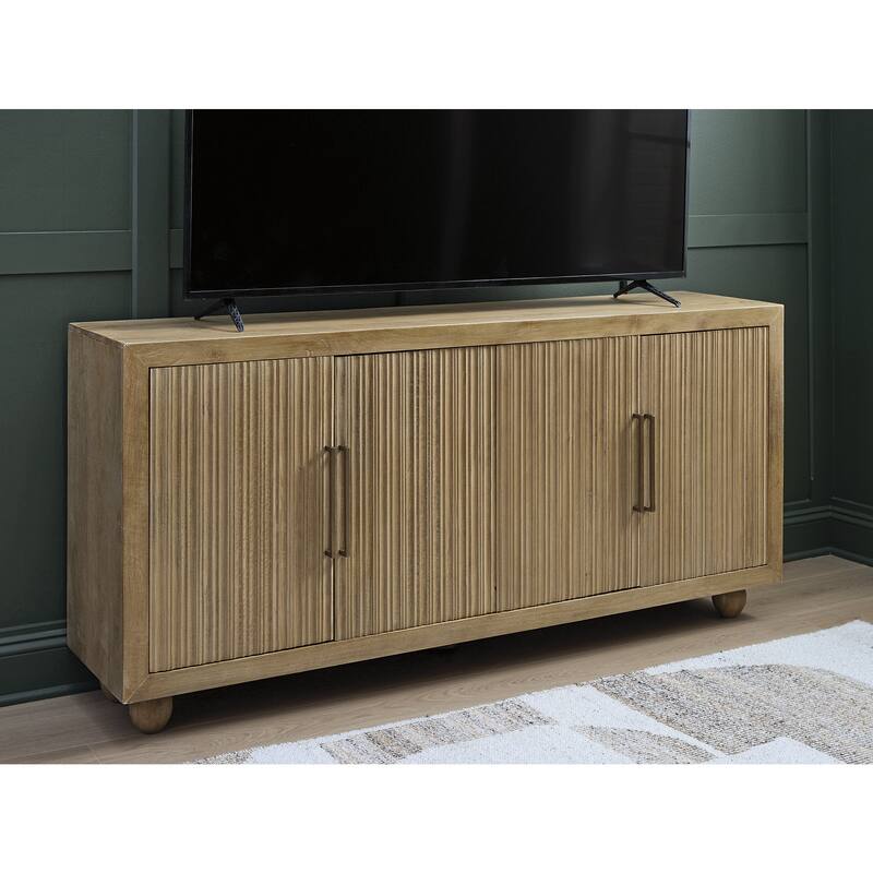 Signature Design by Ashley Niam Light Brown Accent Cabinet - 68" W x 16" D x 32" H