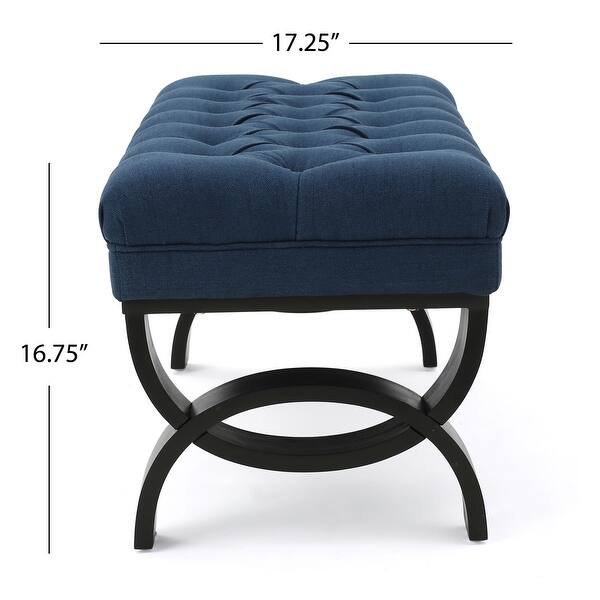 dimension image slide 0 of 10, Scarlette Tufted Fabric Ottoman Bench by Christopher Knight Home - 41.00" L x 17.25" W x 16.75" H