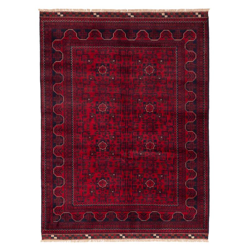 ECARPETGALLERY Hand-knotted Finest Khal Mohammadi Red Wool Rug - 4'10 x 6'6