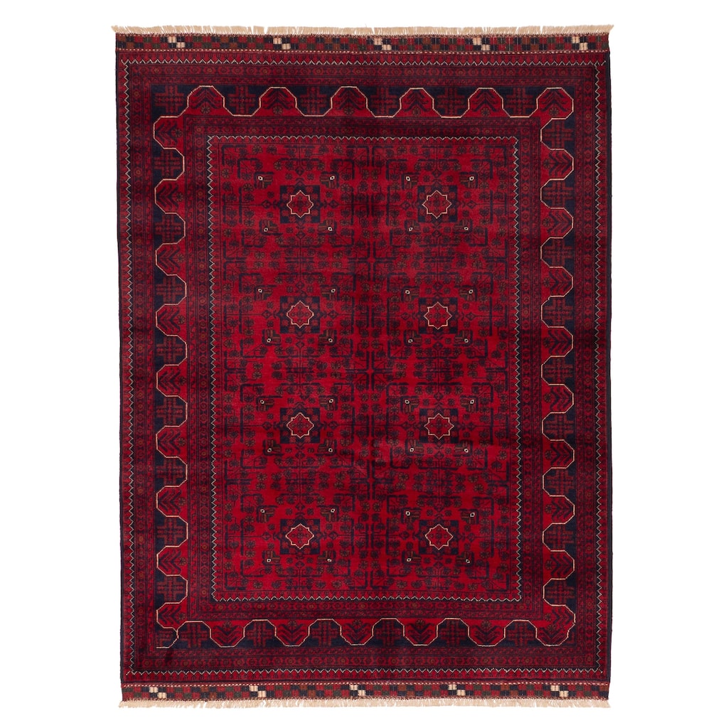 ECARPETGALLERY Hand-knotted Finest Khal Mohammadi Red Wool Rug - 4'10 x 6'6
