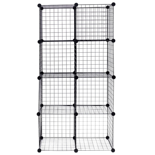 Costway 8 Cube Grid Wire Organizer Wardrobe Shelves Bookcase DIY