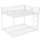 preview thumbnail 28 of 30, Full over Full Size Metal Low Bunk Bed with Ladder and Fence for Kids