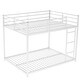 preview thumbnail 7 of 9, Modern & Convenient Design Full over Full Metal Bunk Bed with Built-in Ladder and Full-length Guardrail, Sturdy Frame, White