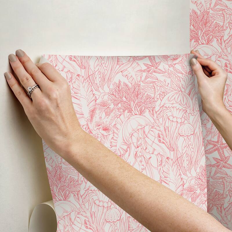 NuWallpaper Under the Sea Coral Peel and Stick Wallpaper - N/A