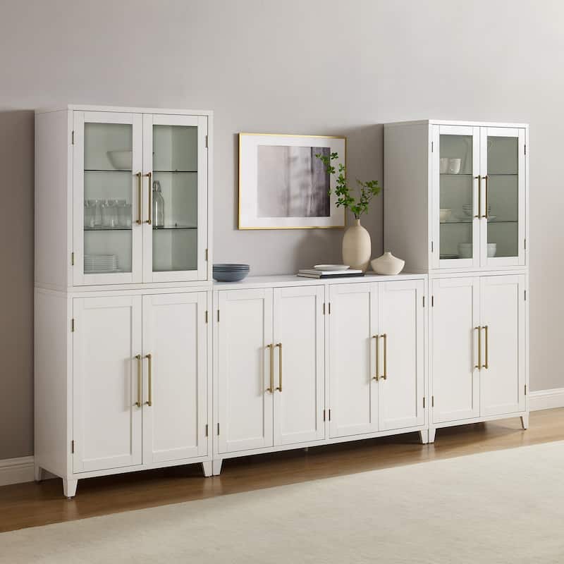 Roarke 3Pc Sideboard And Pantry Set W/ Glass Door Hutch