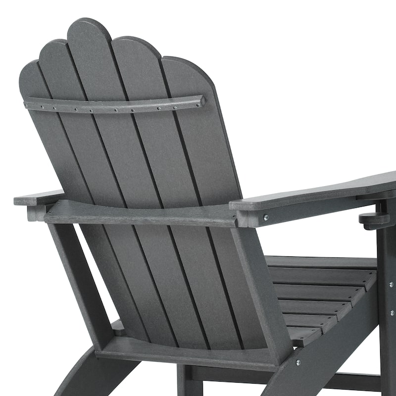 Aderson Outdoor Patio Commercial-Residential Adirondack Chair with Swivel Cupholder