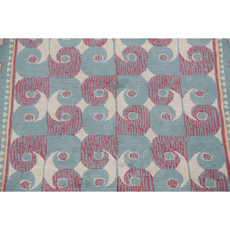 Vegetable Dye Nepalese Area Rug Hand-knotted Oriental Wool Carpet - 5'2" x 8'0"