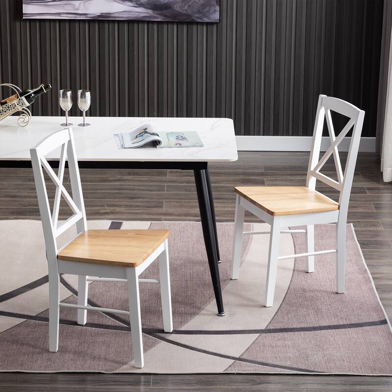 Farmhouse Cross Back Wood Dining Chairs