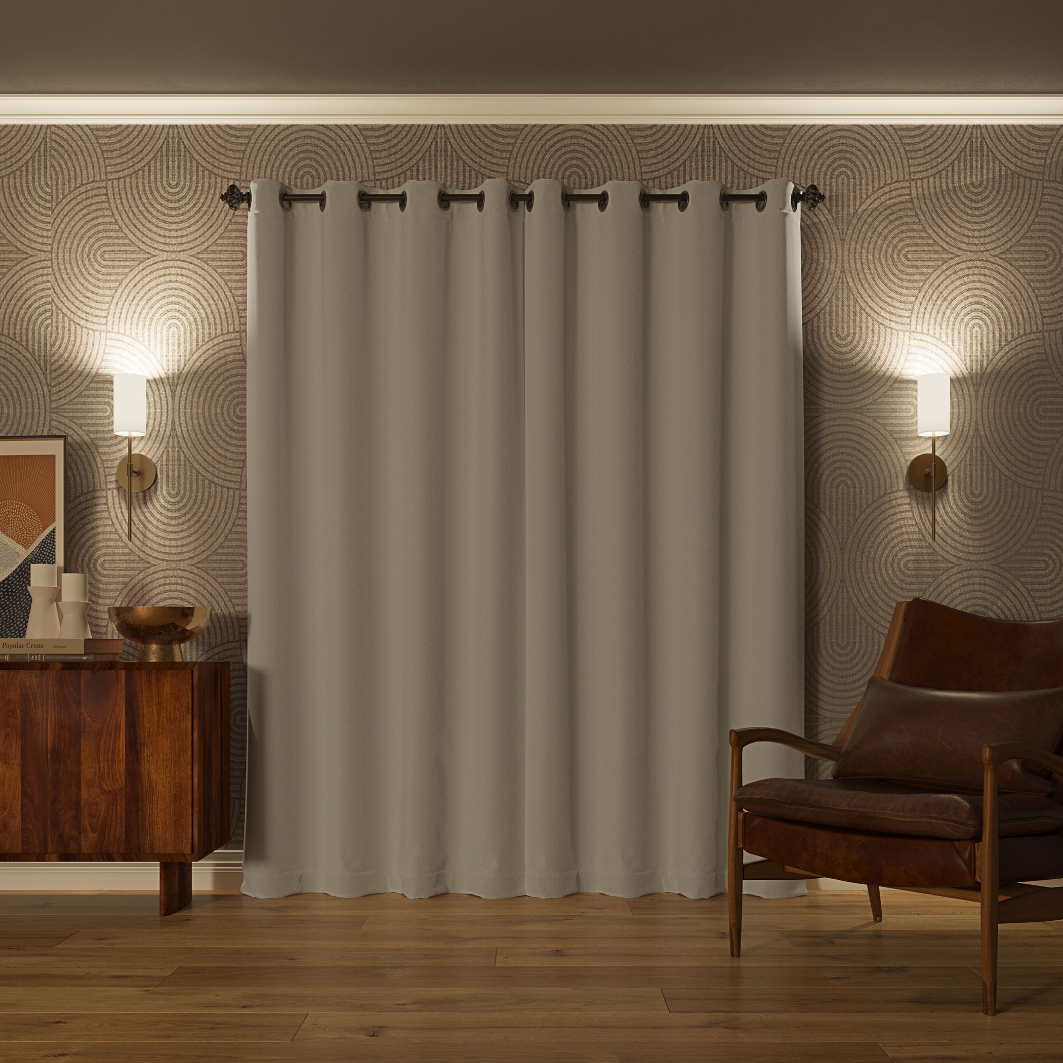Sun Zero Pratt Tonal Texture Fleece Insulated 100% Blackout Window Curtains,  2-pack