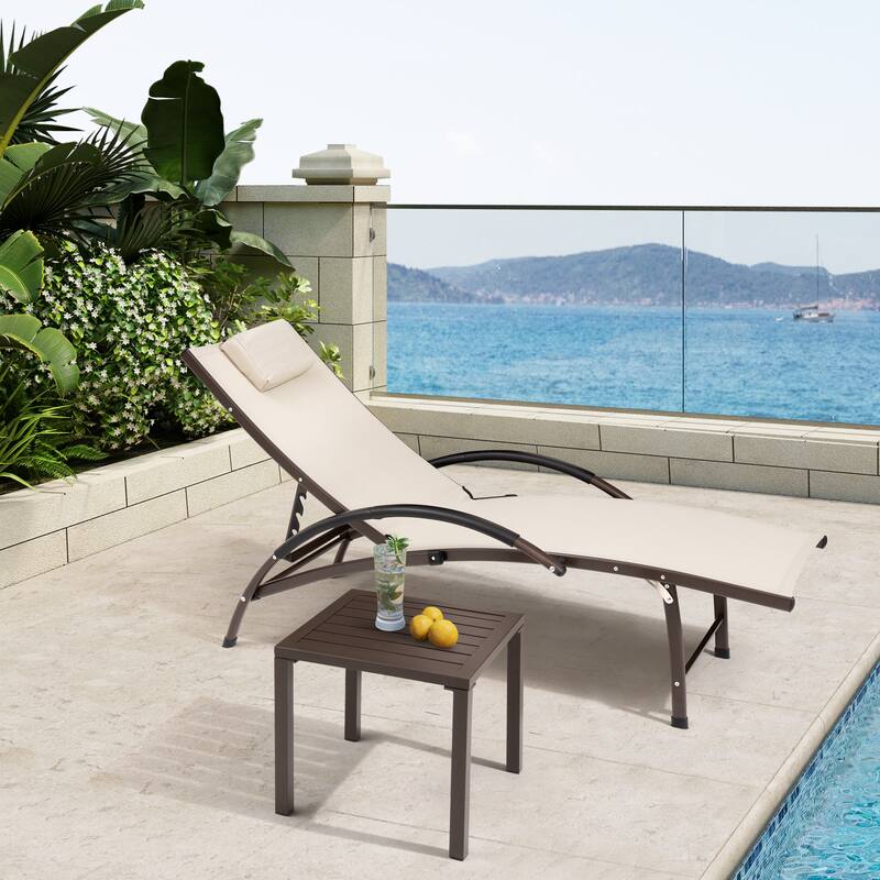 VredHom Outdoor Square Side Table Aluminum End Table - 15.7" L x 15.7" W x 15.9" H