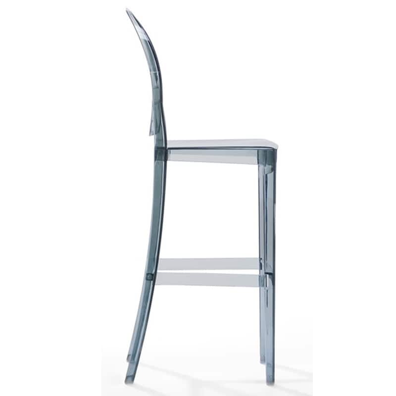 Set of 2 Modern High Back Side Armless Bar Stools With Backs Chairs For Kitchen Island Home Indoor Outdoor Patio Clear