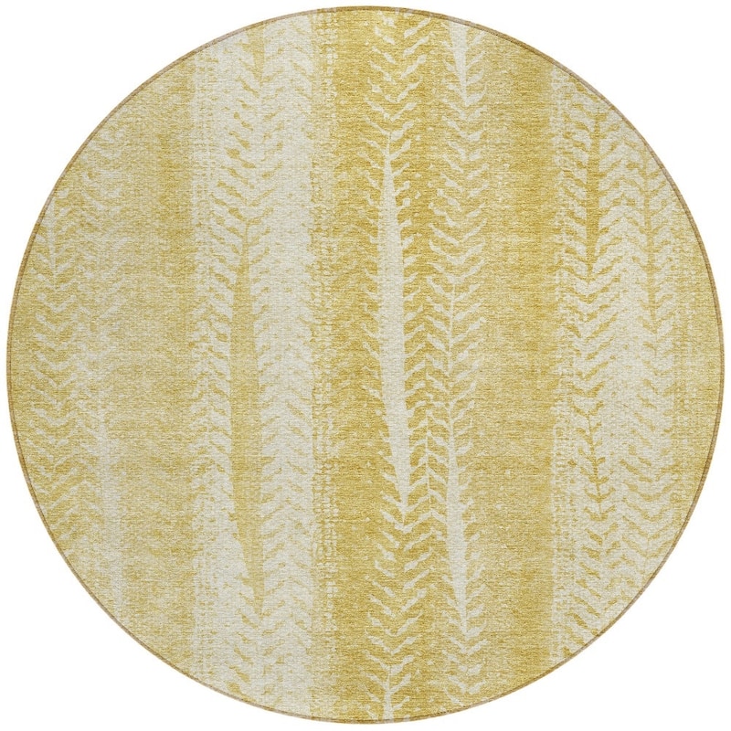 HomeRoots Botanical Leaves Transitional Rectangle Outdoor Rug