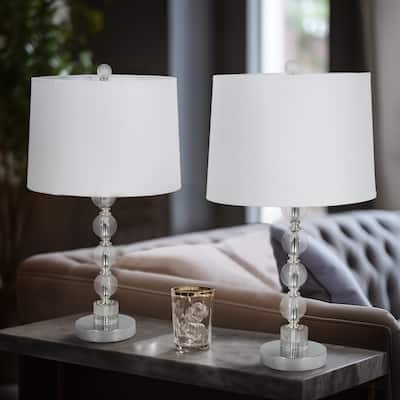 Sagebrook Home Set of 2 Crystal Silver Table Lamps - 12" x 12" x 22"