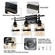 preview thumbnail 13 of 30, ExBrite 3-lights Bathroom Dimmable Black Vanity Lights Modern Wall Sconce Lighting