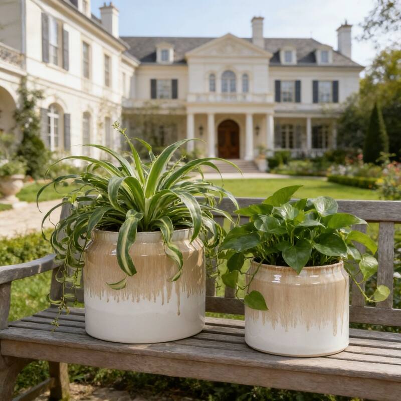 Elegant Ombre Glaze Non-Porous Ceramic Planters Pot for Aquatic Plants