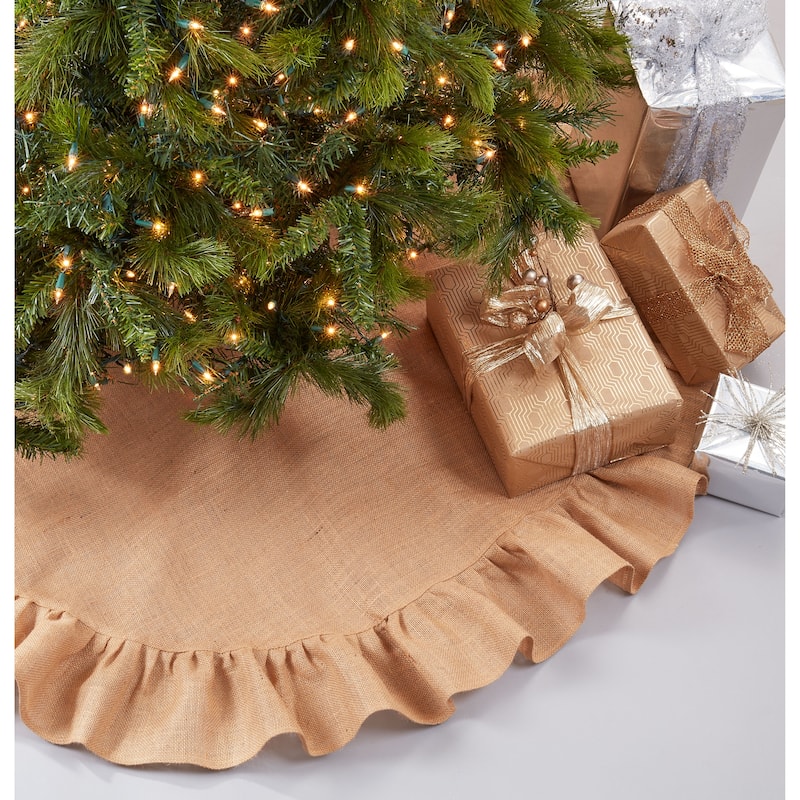 Ruffled Jute Christmas Tree Skirt