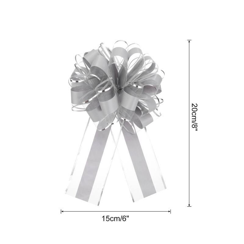 5pcs Large Big Pull Bow Gift Wrapping Bows Ribbon for Christmas - Gray - 6 Inch