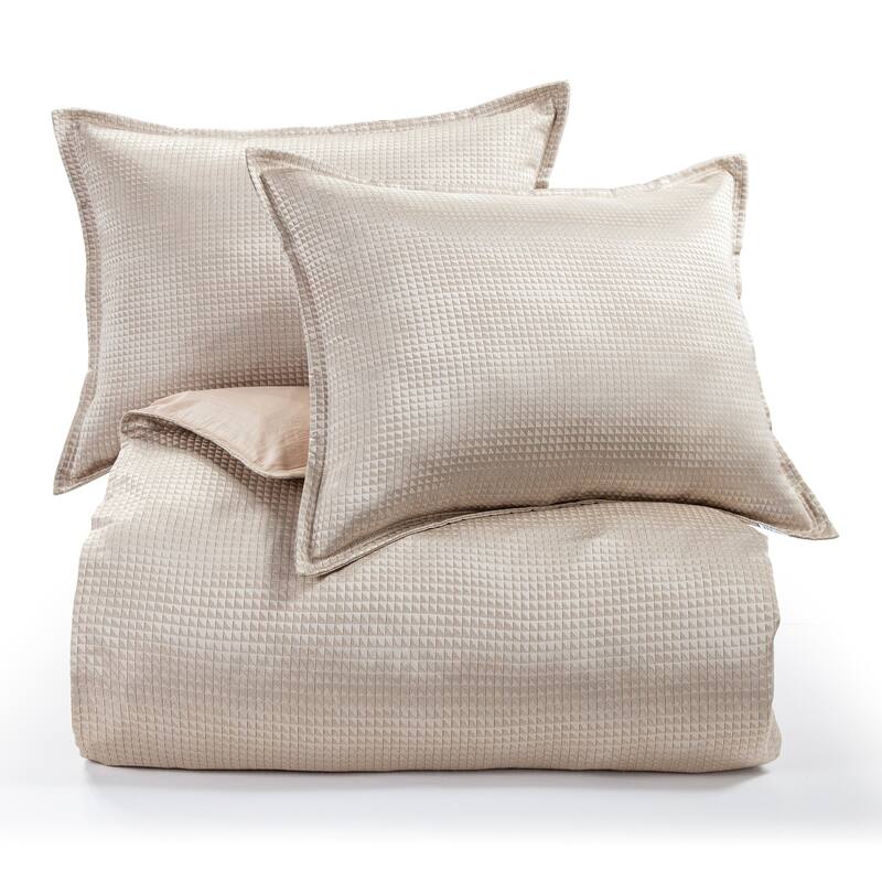HiEnd Accents Sydney Lustrous Jacquard Comforter Set, Champagne, 3PC