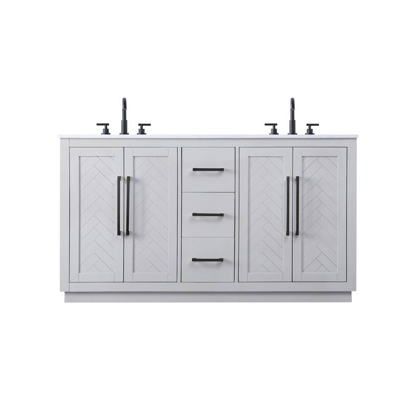 Elegant Lighting VF29060D Chase 60" Free Standing Double Basin Vanity - Gray
