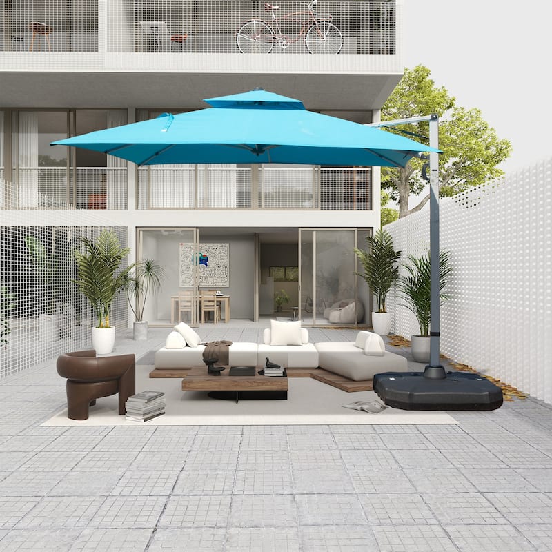 10'X10' Square Cantilever Umbrella with Center Pole, (Base Not Included)