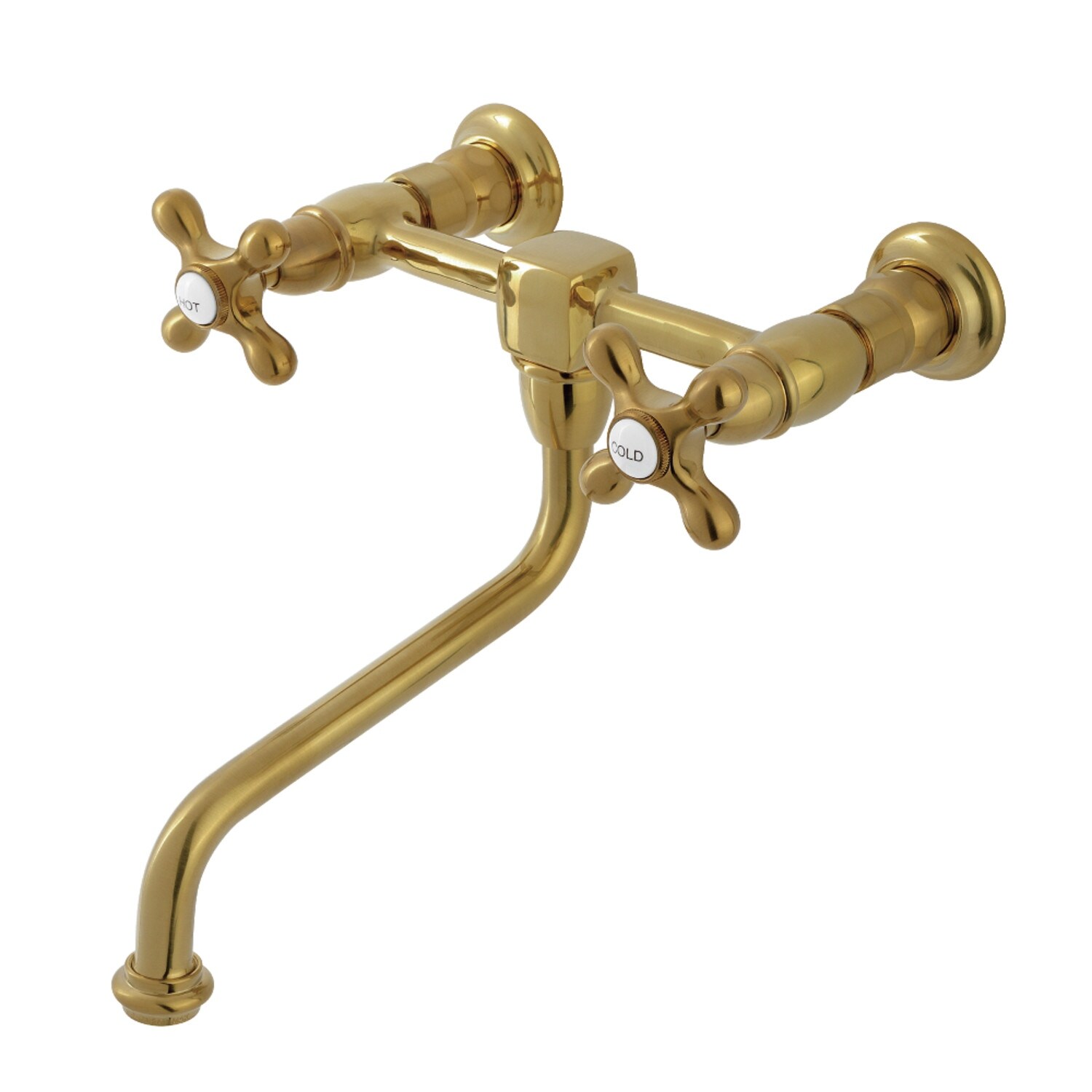 Kingston Brass Heritage Two-Handle 2-Hole Wall Mount Bathroom Faucet