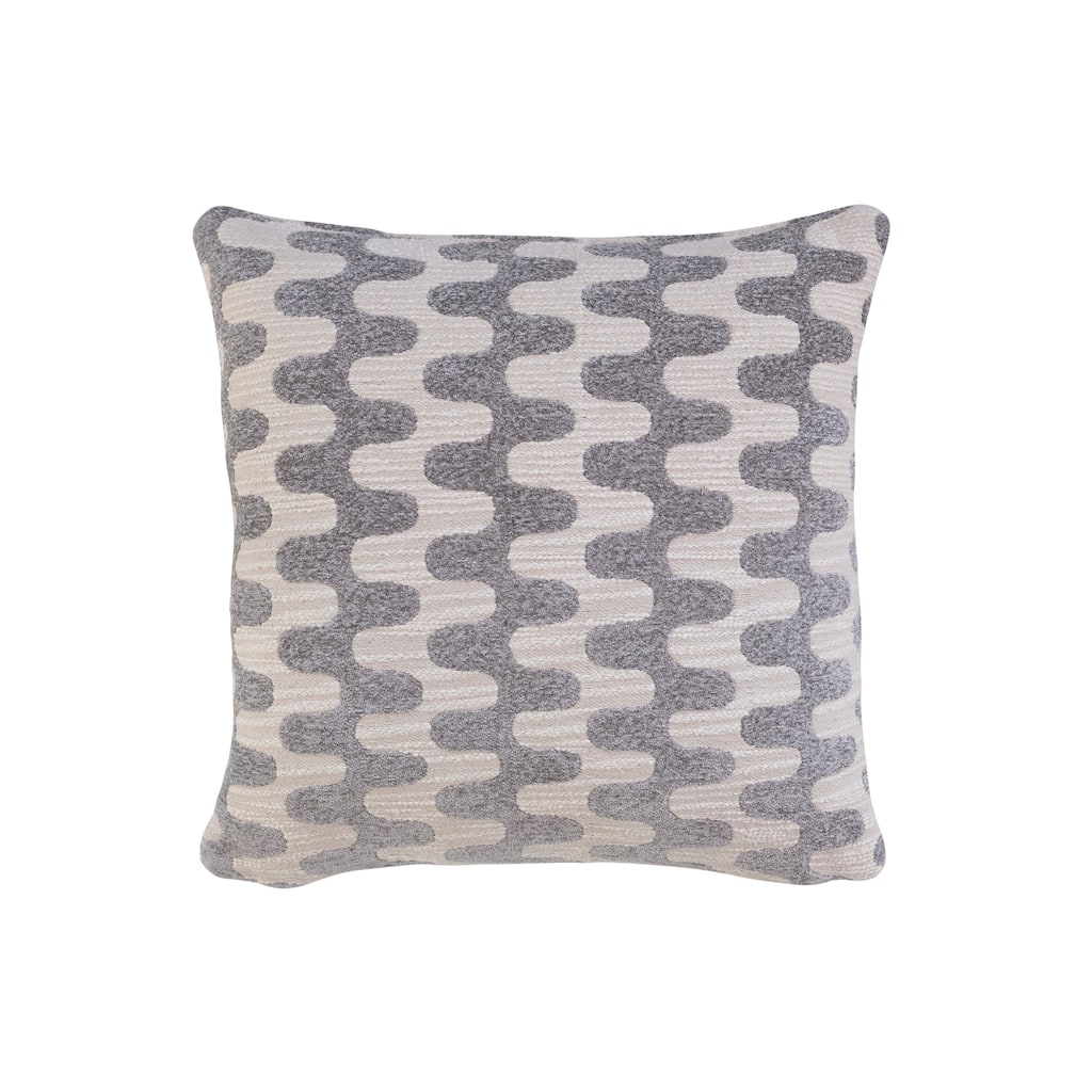 Woven Cotton Jacquard Pillow with Abstract Pattern Design