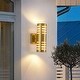 preview thumbnail 13 of 14, Black/Gold 2-light Die-cast Aluminum Outdoor Wall Sconce