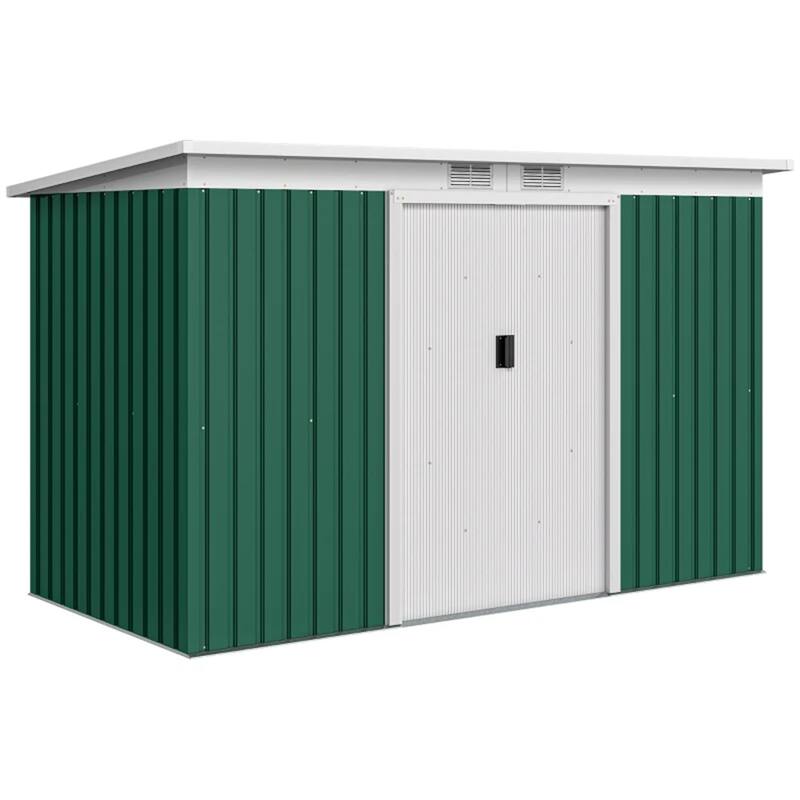 Garden Metal Outdoor Storage Shed, Tool House with Double Lockable Doors