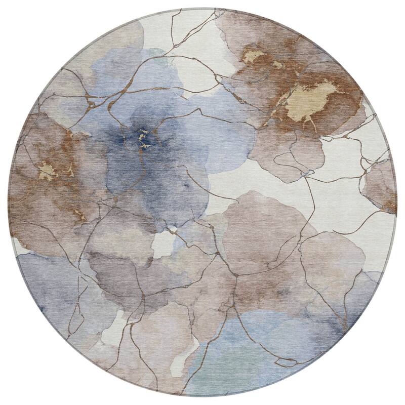 Machine Washable Indoor/ Outdoor Floral Mara Chantille Rug