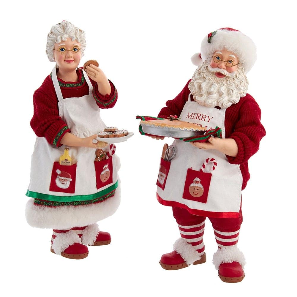 Kurt Adler 10.5-Inch Fabriche Mr. and Mrs. Santa, 2-Piece Set