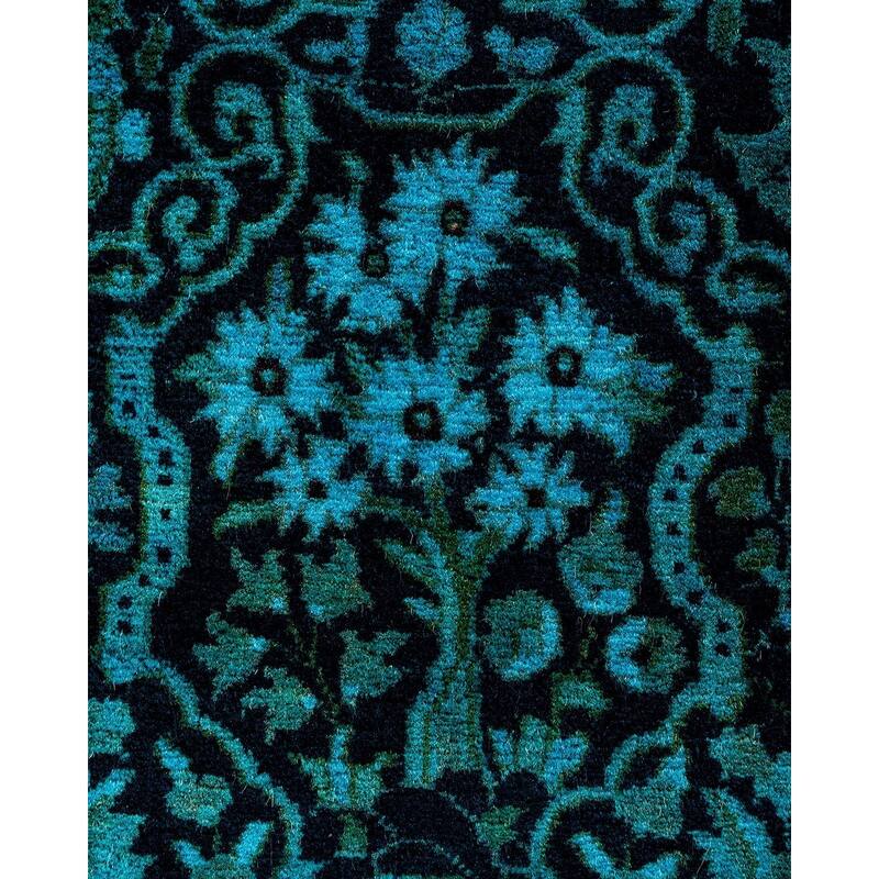 Fine Vibrance One-of-a-Kind Hand-Knotted Runner Rug - Black, 2' 6" x 17' 10" - 2' 6" x 17' 10"