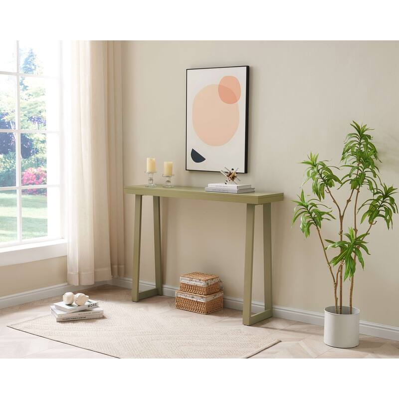 Claude Collection Wood 44" Modern Console Table with Shelf - Lemon Pepper