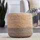 preview thumbnail 9 of 9, Juniper Home Saba Round Ombre Jute Pouf Ottoman/Foot Stool Taupe/Beige