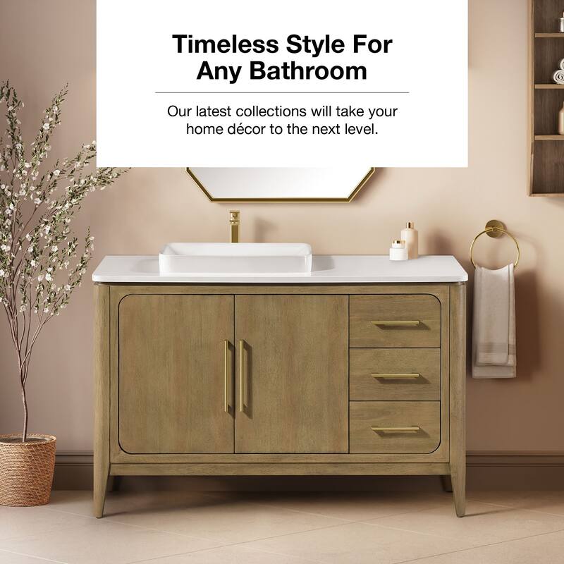 OVE Heidi Cortado Bathroom Vanity with White Quartz Top