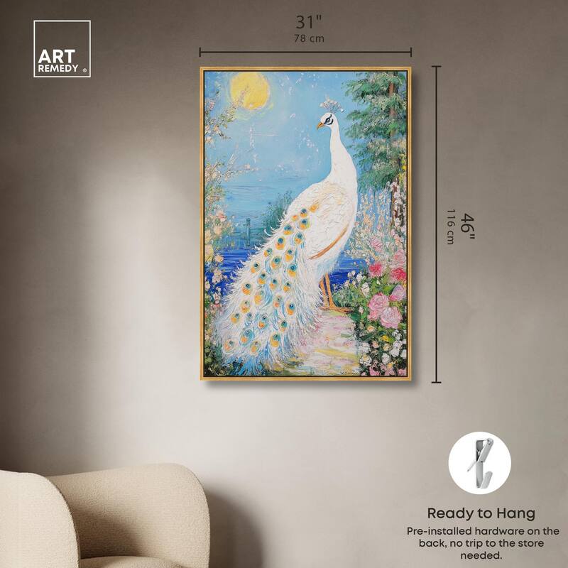 Peacock in Paradise Canvas by Art Remedy