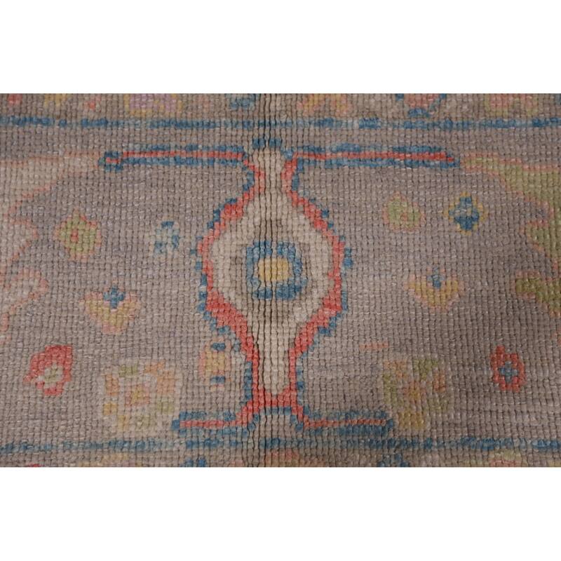 Hand Knotted Oriental 100% Wool Carpet Transitional All-Over Beige & Ivories Oushak Area Rug - 12' 5'' X 8' 7''