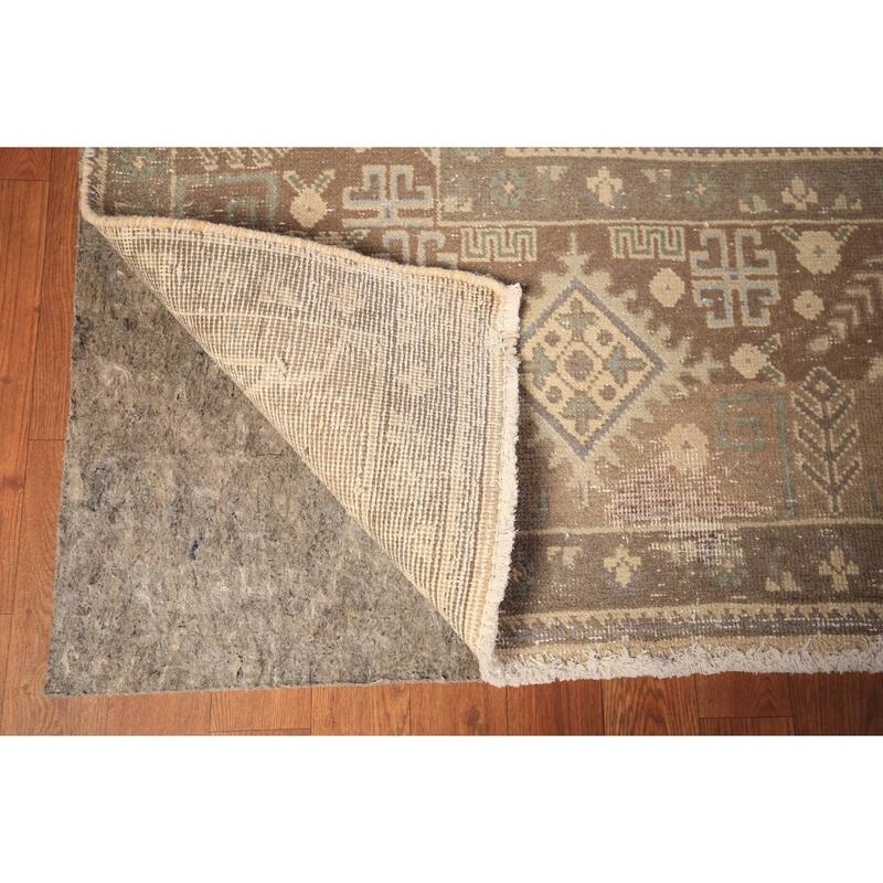 All-Over Tabriz Persian Vintage Area Rug Hand-Knotted Wool Carpet - 9'10" x 12'7"