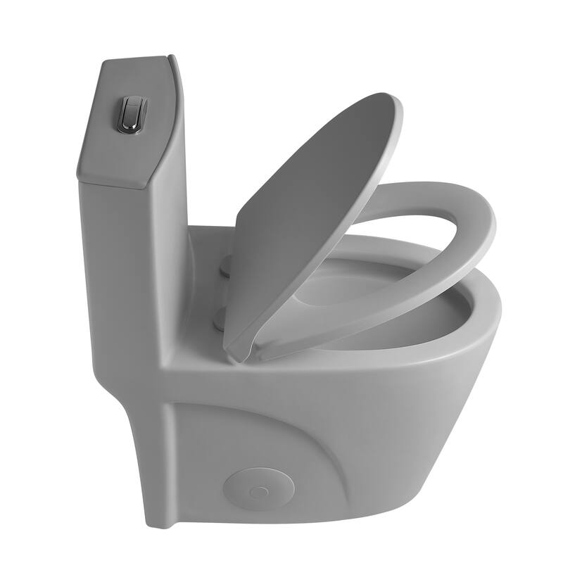 One-Piece Dual Flush Toilet 1.6/1.1GPF, Elongated ADA, 12" S-Trap Grey
