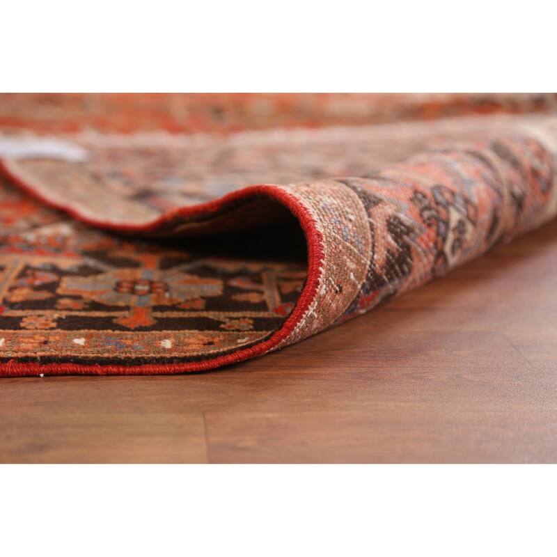 Hand Knotted Oriental 100% Wool Carpet Traditional Medallion Oranges & Rust Heriz Area Rug - 11' 7'' X 8' 4''