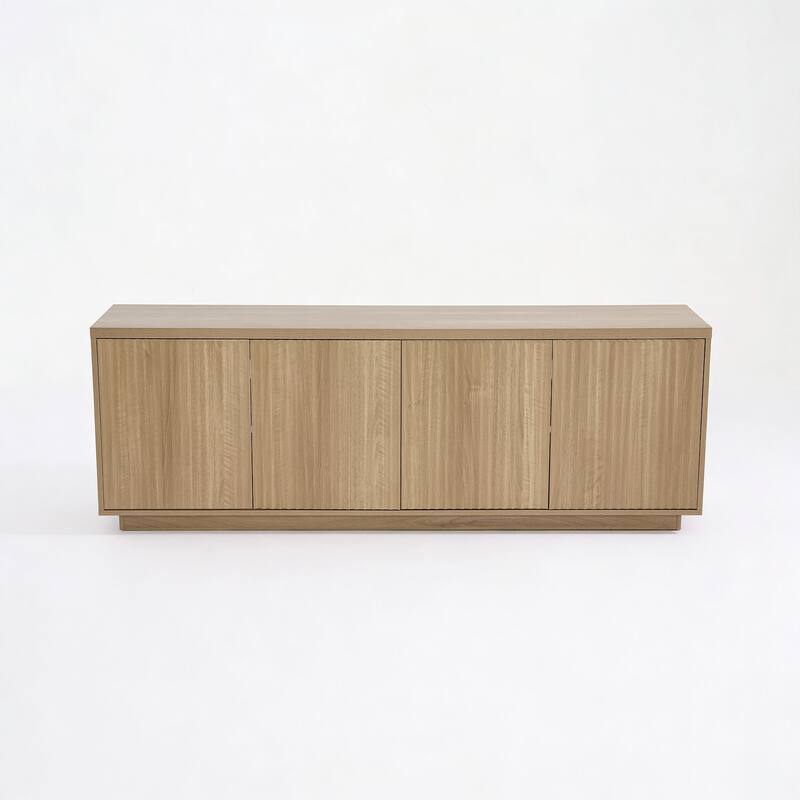 Wave Textured Modern Sideboard Cabinet - Elmwood - Fluted Door