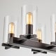 preview thumbnail 8 of 10, 10-Light Industrial Farmhouse Linear Candle Chandelier with Cylinder Clear Glass Shade
